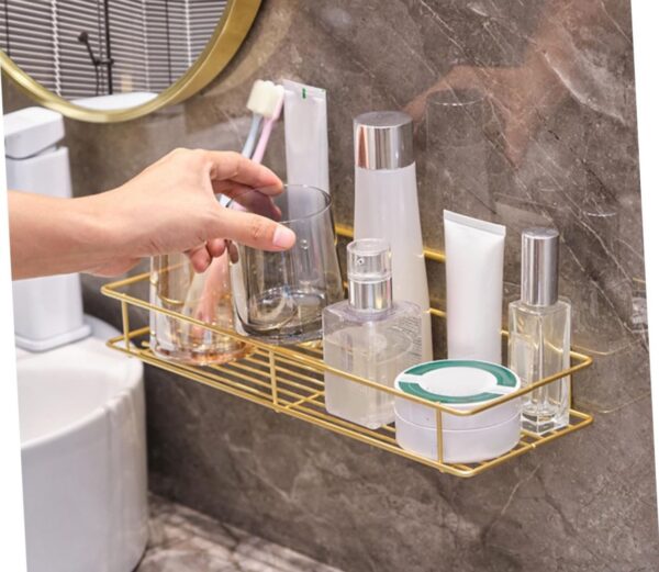 Golden Glow Bathroom Shelf – Luxury Wall-Mounted Storage for a Stylish Home Upgrade - Image 4