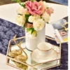 Hexagonal Cosmetics Mirror Base Vanity Tray – Stylish Organizer for Makeup, Jewelry & Perfume (1)