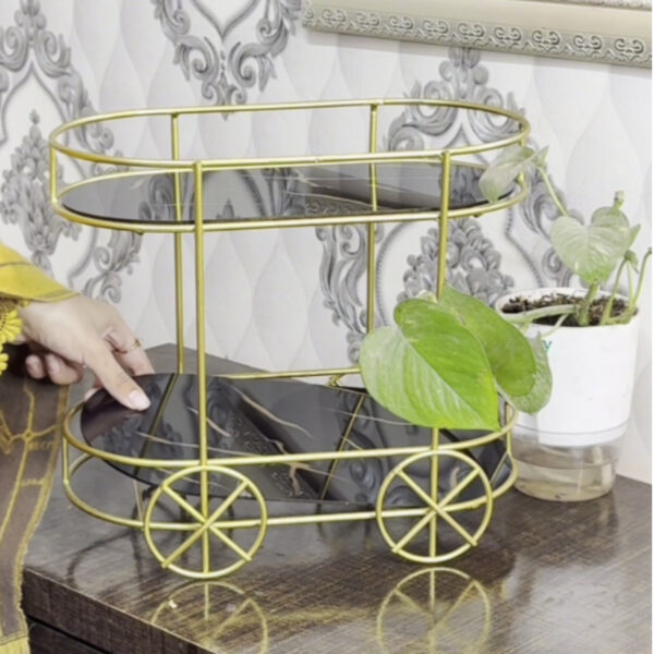 2Tier Makeup Organizer & Utility Cart – Multi Functional Storage for Office, School, Living Room, or Tea Trolley Use