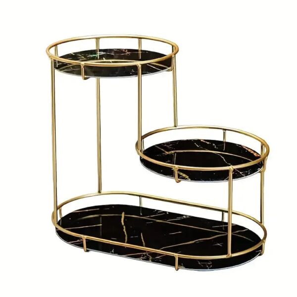 Luxury Design Free-Standing 3-Tier Makeup Organizer Shelf – Elegant Storage for Vanity - Image 7