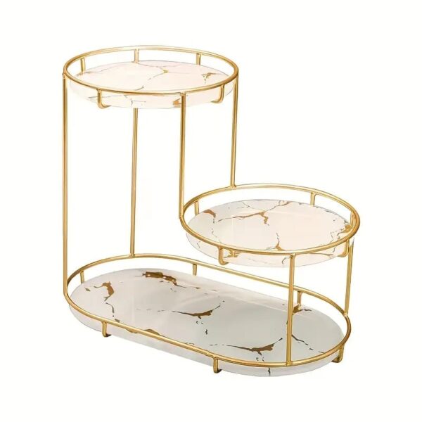 Luxury Design Free-Standing 3-Tier Makeup Organizer Shelf – Elegant Storage for Vanity