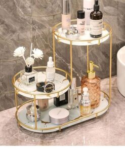 Alternative view of Luxury Design Free-Standing 3-Tier Makeup Organizer Shelf – Elegant Storage for Vanity