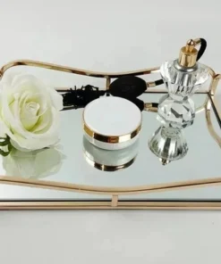 Alternative view of Luxury Display Cosmetics Tray with Mirror – Elegant Home Decor for Perfume & Jewelry