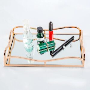 Luxury Display Cosmetics Tray with Mirror – Elegant Home Decor for Perfume & Jewelry