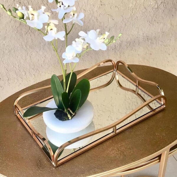 Luxury Display Cosmetics Tray with Mirror – Elegant Home Decor for Perfume & Jewelry - Image 3