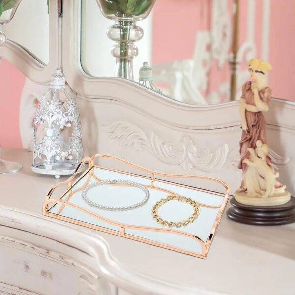 Luxury Display Cosmetics Tray with Mirror – Elegant Home Decor for Perfume & Jewelry - Image 5