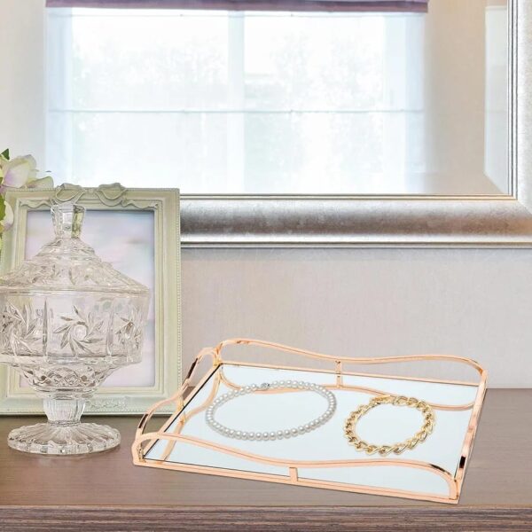 Luxury Display Cosmetics Tray with Mirror – Elegant Home Decor for Perfume & Jewelry - Image 6