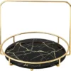 Luxury Handled Round Cosmetics Tray Basket – Elegant Storage for Perfume, Jewelry & Makeup (1)