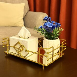 Luxury Jewelry and Perfume Organizer with a Stunning Cosmetics Tray Mirror