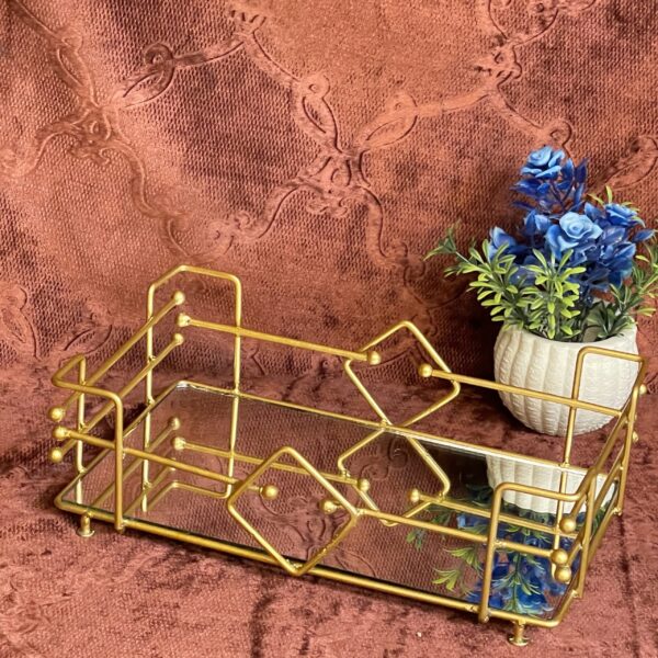 Luxury Jewelry and Perfume Organizer with a Stunning Cosmetics Tray Mirror - Image 2