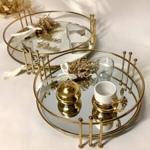 Luxury Makeup Organizer Mirror Tray for Cosmetics -Stylish Storage Solution (2)