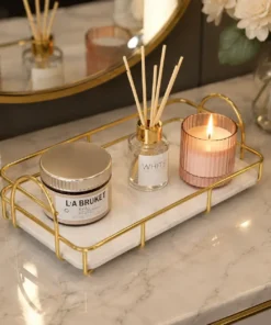 Luxury Makeup Storage Tray Golden Cosmetic Organizer - Wahaj Decor
