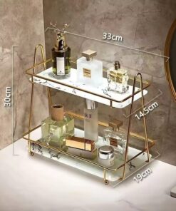 Elevate your space with this Luxury Nordic 2-Layer Acrylic Organizer. Sleek, transparent, and stylish-perfect for makeup, skincare, or decor. Ideal for bathrooms, vanities, or bedrooms.