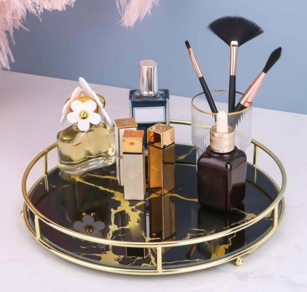 Makeup Round Tray for Perfume, Jewelry & Cosmetics – Stylish Vanity Organizer Display - Image 4
