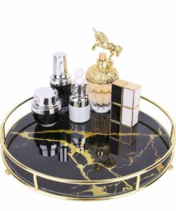 Makeup Round Tray for Perfume, Jewelry & Cosmetics – Stylish Vanity Organizer Display