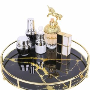 Makeup Round Tray for Perfume, Jewelry & Cosmetics – Stylish Vanity Organizer Display