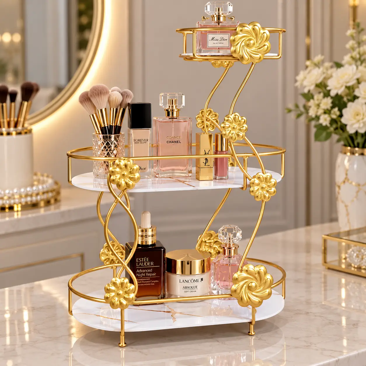 3-Tier Makeup Storage Organizer Stand - Image 2