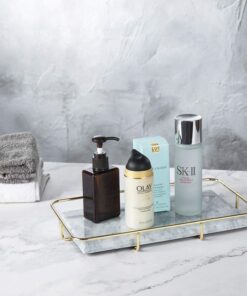 Marble Cover Tray for Cosmetics and Vanity with Gold Handles – Elegant Organizer for Makeup & Accessories (6)