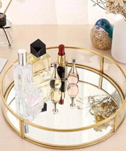 Metal & Glass Jewelry Storage Mirror – Elegant Organizer for Jewelry & Cosmetics (1)