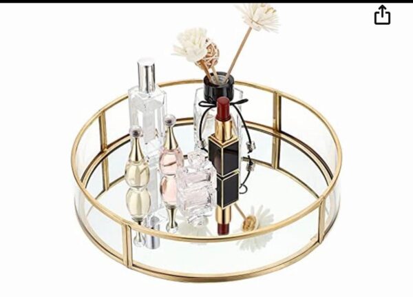 Metal & Glass Jewelry Storage Mirror – Elegant Organizer for Jewelry & Cosmetics - Image 3