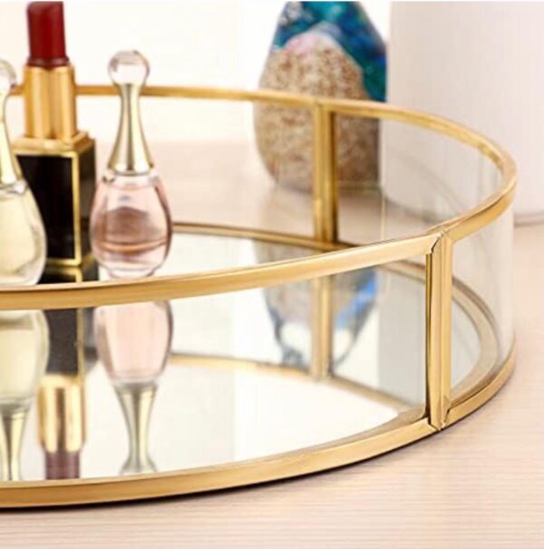 Metal & Glass Jewelry Storage Mirror – Elegant Organizer for Jewelry & Cosmetics - Image 5