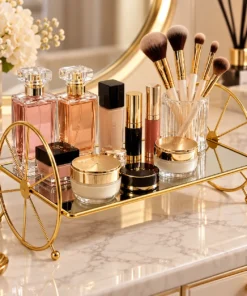 Modern Cosmetic Organizer Tray with Wheels-Stylish Makeup Storage