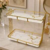 Nordic Iron Art Marble Makeup Organizer Stand 2