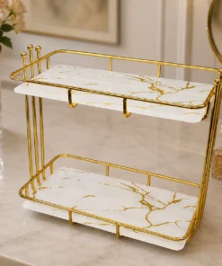 Alternative view of Nordic Iron Art Marble Makeup Organizer Stand