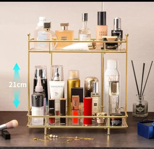Transparent Tray Premium Quality Cosmetics Storage Organizer Stand - Stylish & Durable Makeup Display Solution - Image 3