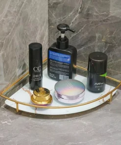 Premium Design Corner Counter-Top Acrylic Shelf – Space-Saving Single Tier Organizer for Home & Vanity