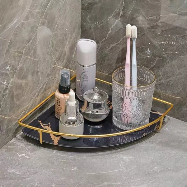 Premium Design Corner Counter-Top Acrylic Shelf – Space-Saving Single Tier Organizer for Home & Vanity - Image 3