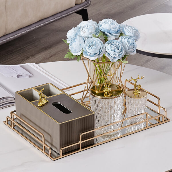 Premium Quality Vintage Glass Vanity Tray - Elegant Display Organizer for Perfume, Jewelry, Tissue Box & Makeup - Image 5