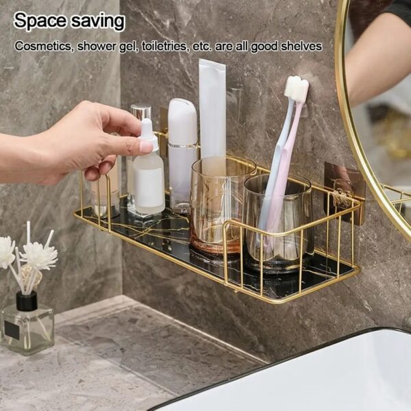 Premium Wall-Mounted Storage Rack for Bathroom – Space Saving Organizer Shelf for Toiletries & Essentials - Image 5