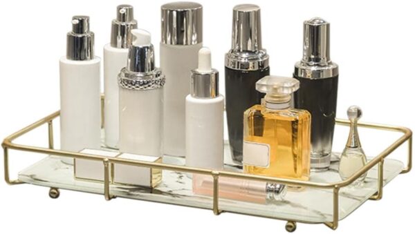 Metal Shelf Makeup Organizer – Cosmetic Storage Rack for Stylish Vanity Organization - Image 6