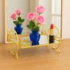 Stylish Gold Mirror Display Tray with Wheels Elegant & Functional Decor (1)