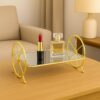Stylish Gold Mirror Display Tray with Wheels Elegant & Functional Decor (5)