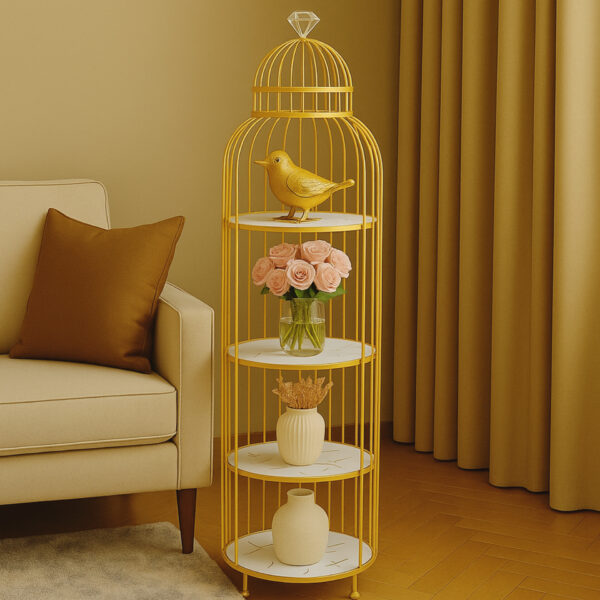 Wahaj Special 3-Layer Bird-Shaped Cage Rack-Decorative Storage Shelf for Home & Display