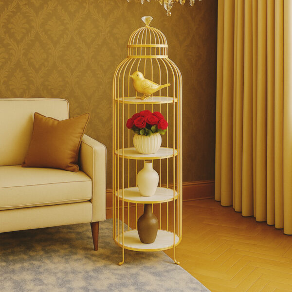 Wahaj Special 3-Layer Bird-Shaped Cage Rack-Decorative Storage Shelf for Home & Display - Image 4
