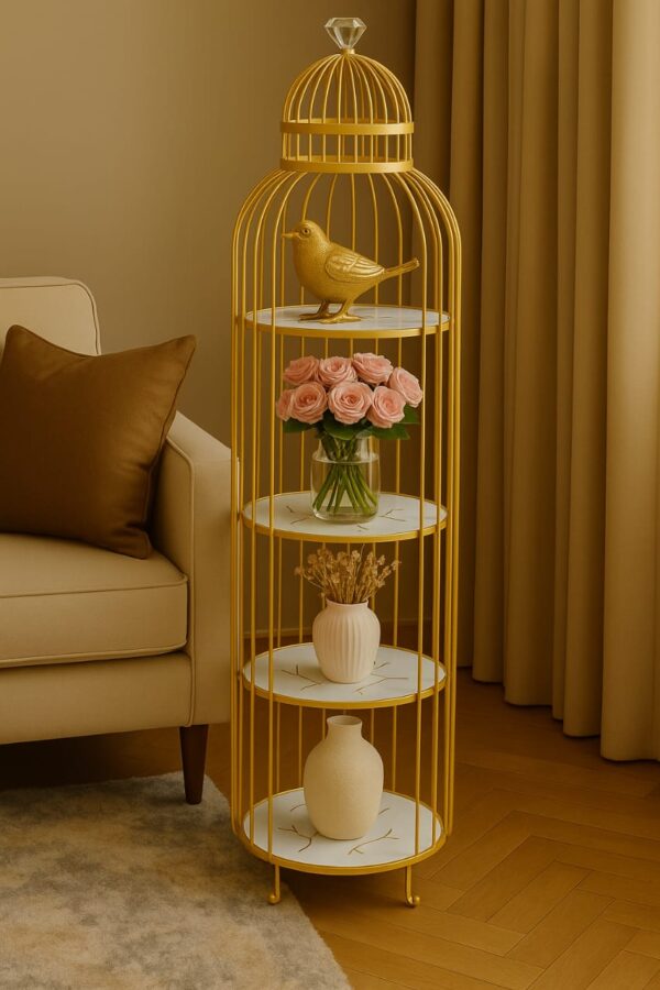 Wahaj Special 3-Layer Bird-Shaped Cage Rack-Decorative Storage Shelf for Home & Display - Image 5