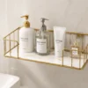 Wall-mounted bathroom storage rack for shampoo soap skincare and essentials