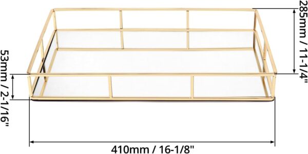 Luxury Gold Mirror Tray for Perfume & Jewelry – Elegant Bedroom Dresser & Bathroom Display - Image 6