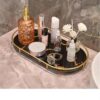 Gold Makeup Organizer Vanity Tray for Jewelry, Perfume, Dressers & Washroom