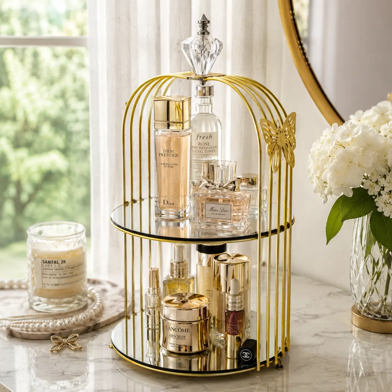 Butterfly Cage Makeup Organizer for cosmetics and beauty essentials