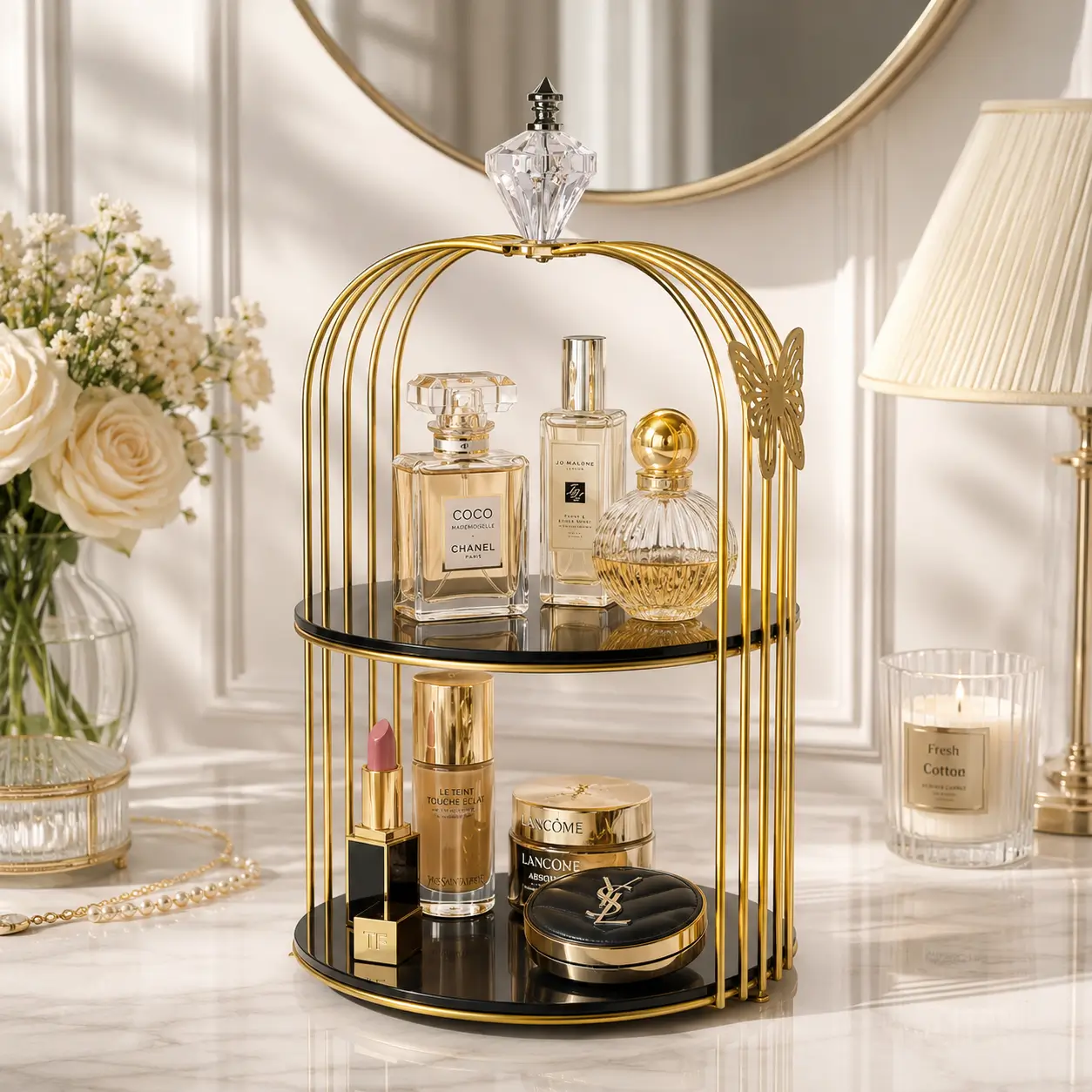 Butterfly Cage Makeup Organizer for cosmetics and beauty essentials