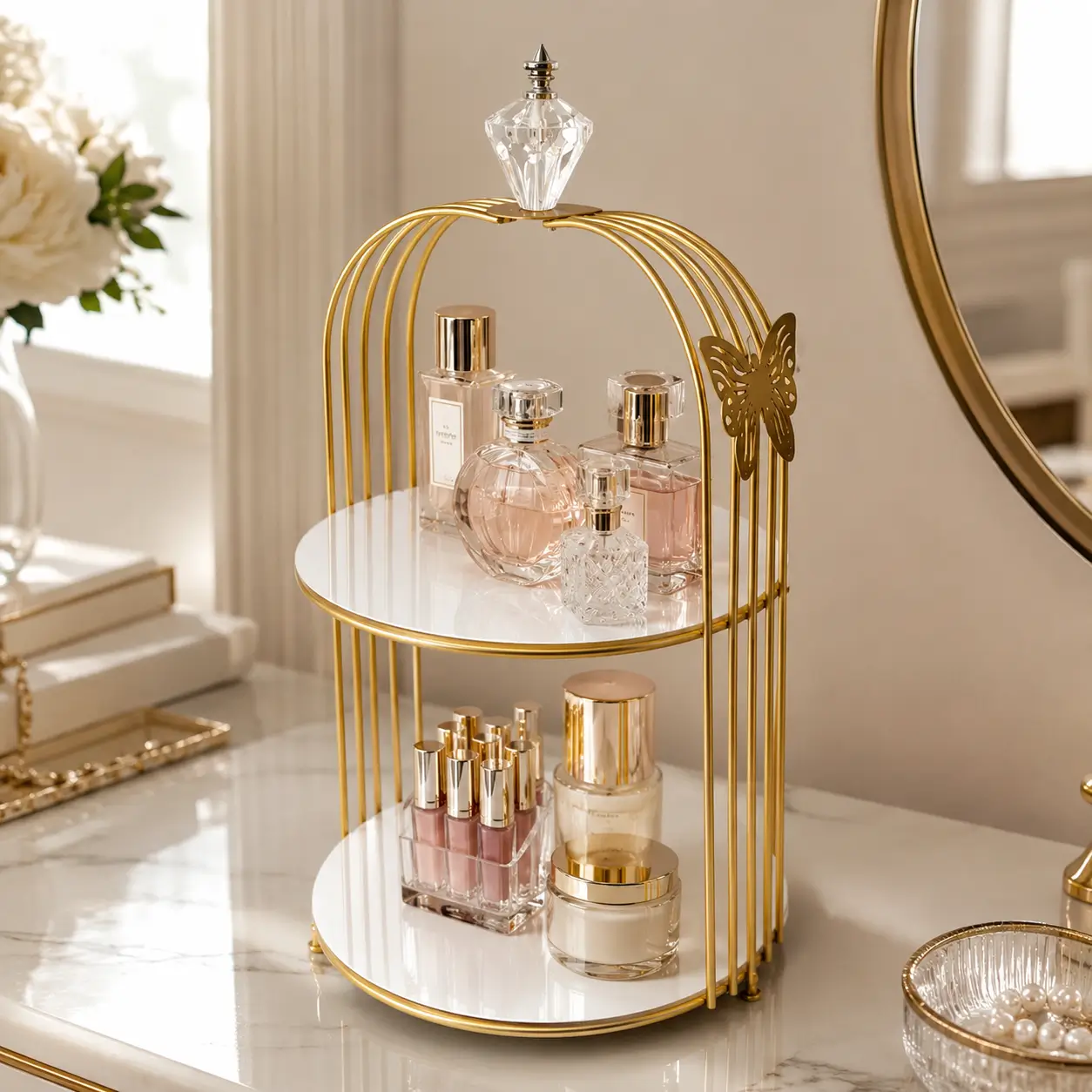 Butterfly Cage Makeup Organizer for cosmetics and beauty essentials