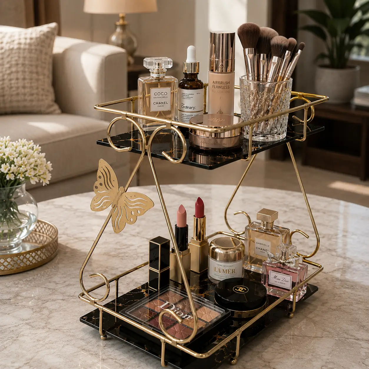 2 Layers Butterfly Makeup Organizer - Image 5