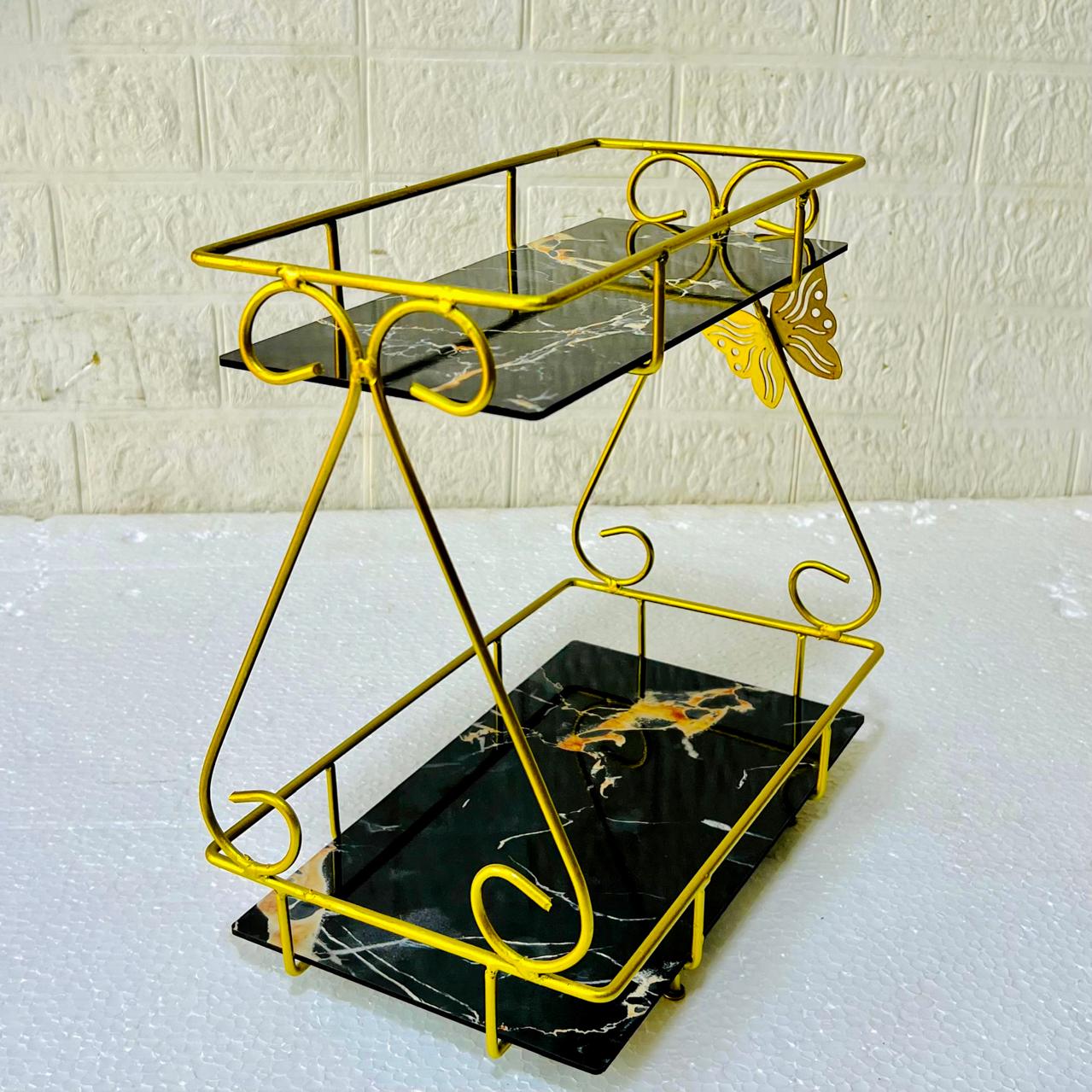 2 Layers Butterfly Makeup Organizer - Premium Metal Cosmetic Organizer for Vanity & Beauty Storage - Image 3