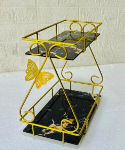 Alternative view of 2 Layers Butterfly Makeup Organizer - Premium Metal Cosmetic Organizer for Vanity & Beauty Storage