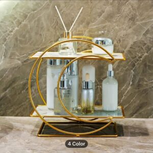 Wahaj Special 2-Layer Cosmetic Organizer adds elegance to your vanity. Its metal frame and spacious design keep your makeup neatly arranged with a touch of luxury.