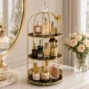 Vanity Cage Cosmetic Organizer. Keep your makeup, skincare, perfumes and beauty essentials organized, accessible and beautifully displayed.